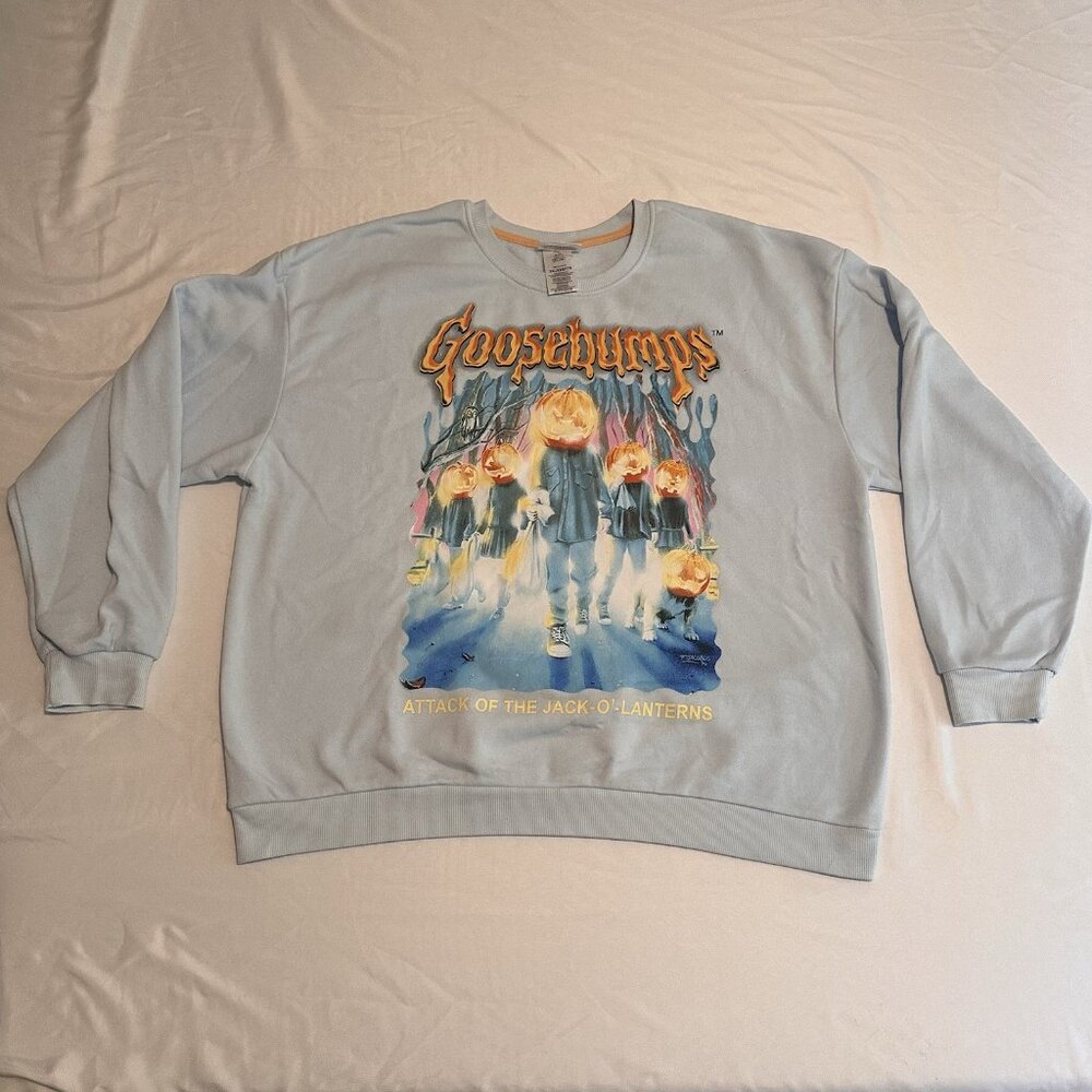 Adult Goosebumps Blue Crewneck Sweatshirt Size Women’s XXL
